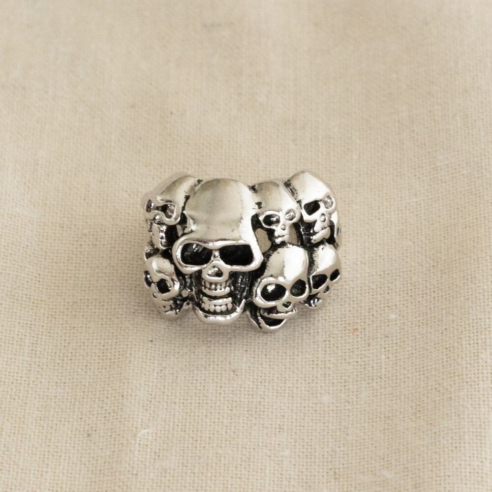 Y2K Vintage Silver Skeleton Skulls Ring – Adjustable Size, Unisex, Brand New